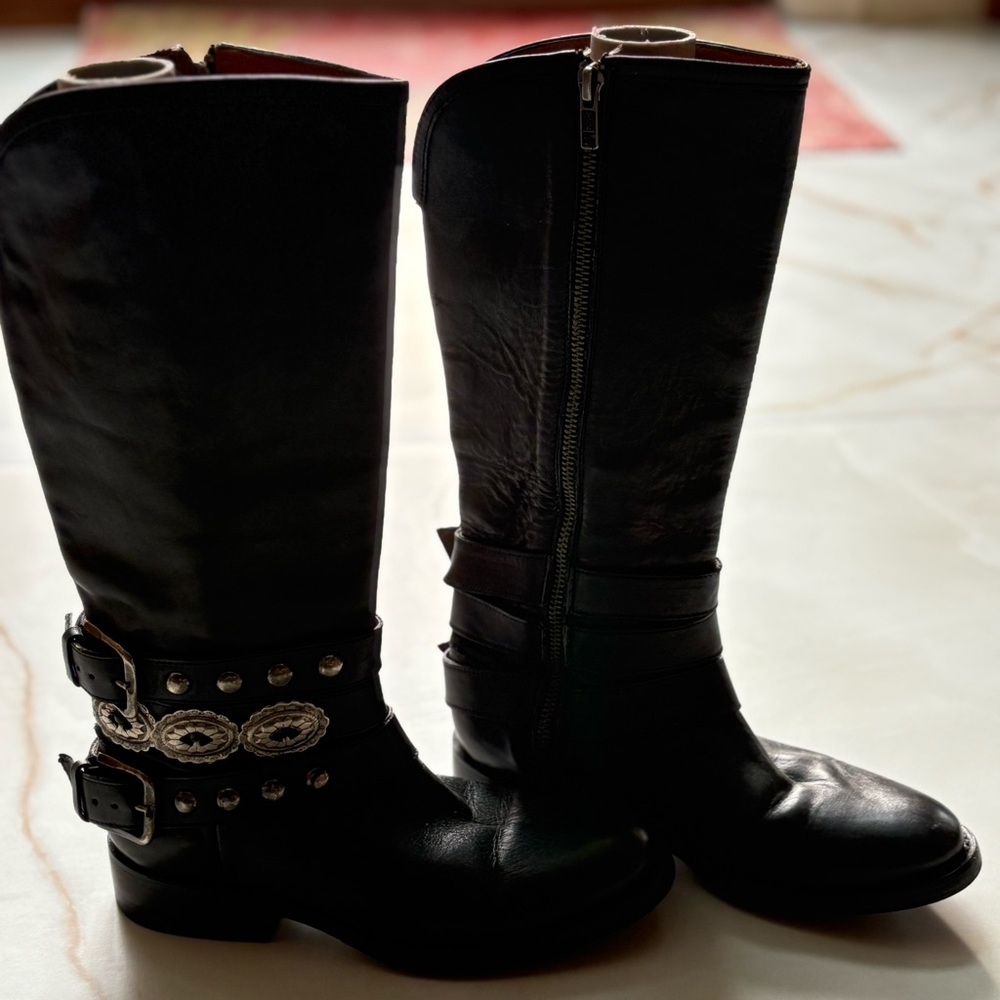 Matisse Boone Black Leather Knee-High Boots